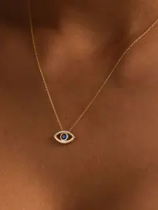 Evil Eye Pendant Charm Necklace with Rhinestones, Fashion Jewelry for Women, Perfect Gift for Any Occasion, Casual Style, All Seasons