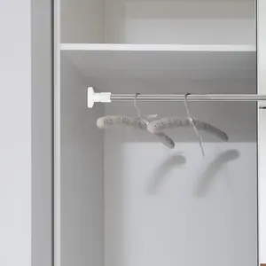 Adjustable Telescopic Curtain Rod Premium Stainless Steel ABS Multi-Use Clothes Rail Towel Bar for Doors Windows Closets No