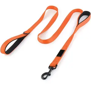 Pet Dog Leash 6ft Long,Traffic Padded Two Handle,Heavy Duty,Reflective Double Handles Lead for Control Safety Training,Leashes for Large Dogs or Medium Dogs,Dual Handles Leads(Orange)