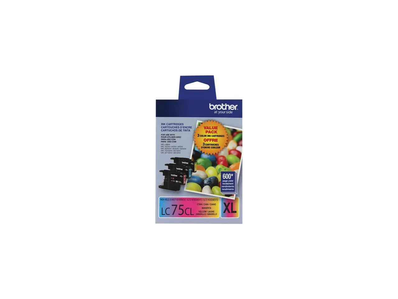 Brother LC753PKS High Yield Innobella Ink Cartridge - Combo Pack - Cyan/Magenta/Yellow