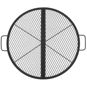 GAOMON 30.5 in Foldable Fire Pit Cooking Grill Grate,Outdoor Campfire BBQ Grill,Heavy Duty Steel Campfire  Grill Grid,Portable Camping Cookware with Handle