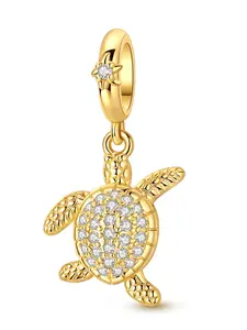 Silver Color Gold Turtle Pendant, Adjustable for 3mm Bracelets and Necklaces, DIY Charm, Summer Elegant Accessory, Value Pack, Dangling Charms