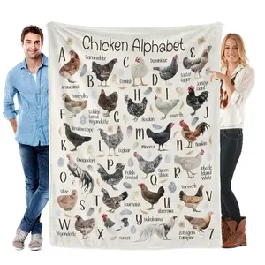 Chicken Alphabet Blanket Gifts Super Soft Lightweight Blankets Throw for Kids, Adult, Suitable for Couch, Sofa, Bed, Camping, Travel All Seasons 40"x50" for Kid