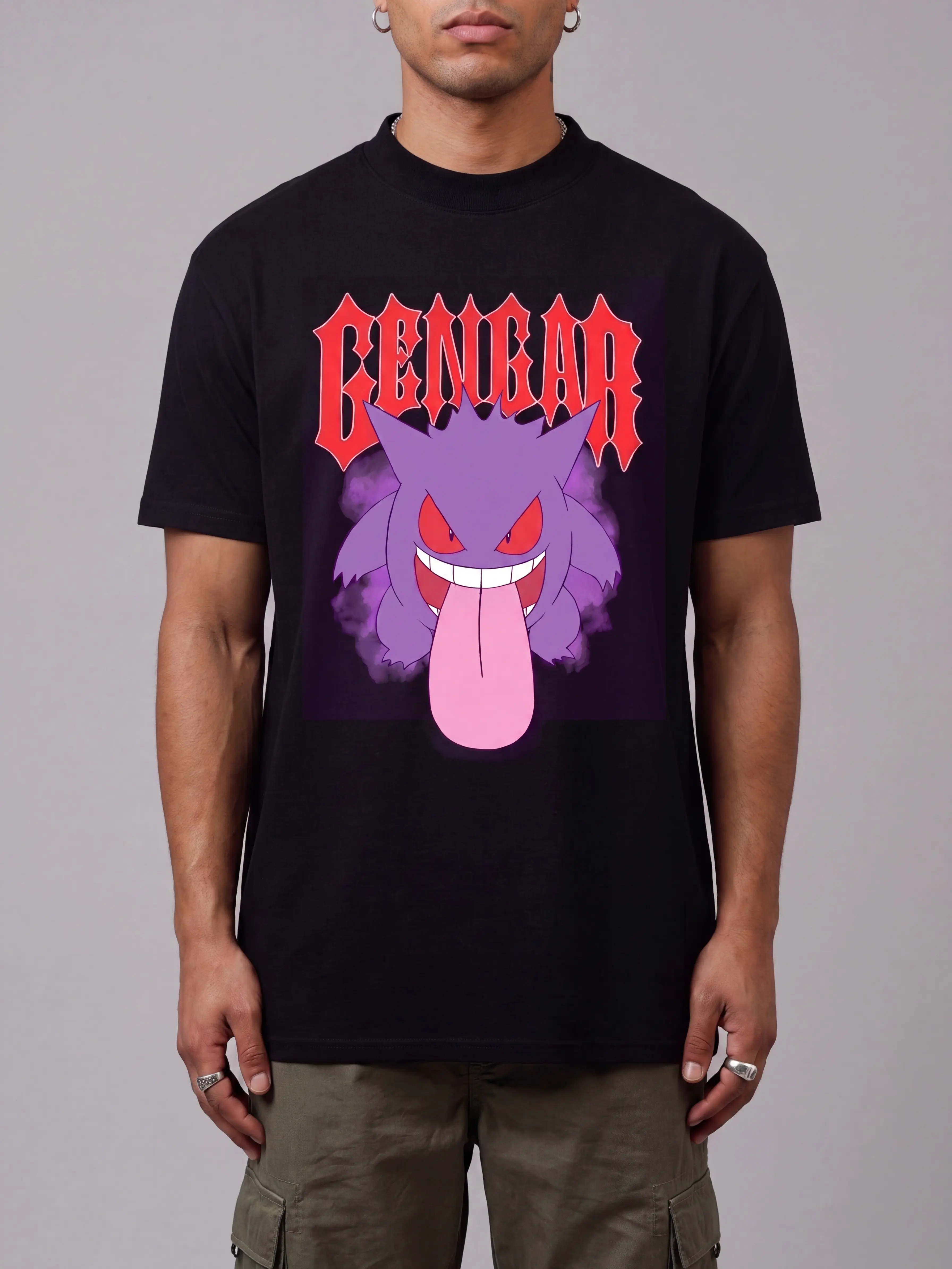 New 2026 Dark Anime Ghost Print T-Shirt Premium Cotton Tee