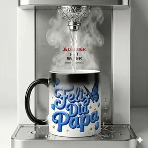 "Feliz Dia Papa" Color Changing Mug |   Regalo Para Papá Secret Heat Reveal Magic Coffee Cup, Best Spanish Father's Day Gift for Dad Father in Law from Daughter Son, 11oz Heat Sensitive Ceramic Drinkware