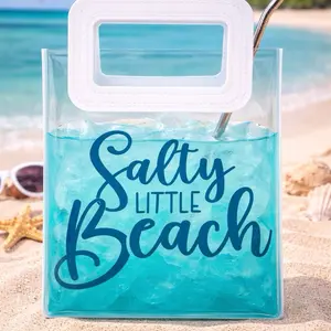 Salty Little Beach Drink Pouch | Reusable Pool & Beach Cocktail Bag | Cute Vacation Party Gift