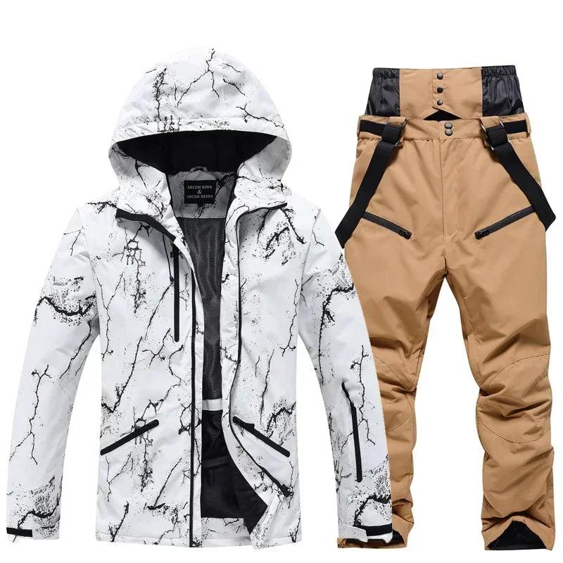 Winter Ski Suit Set Cold Snowboard Men/Women Double Board Hooded Skiing Ski Suit Waterproof Windproof Outdoor Skiing Jacket/Pant