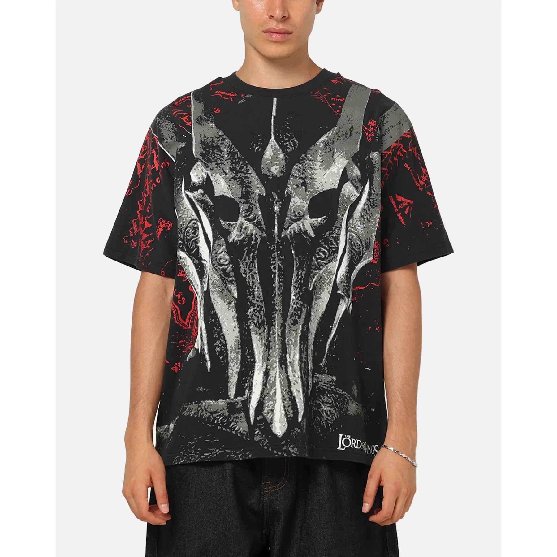 73Studio X Lord Of The Rings Sauron All Over Print T-Shirt Black Acidwash 73Studio X Lord Of The Rings Sauron All Over Print T-Shirt Black Acidwash