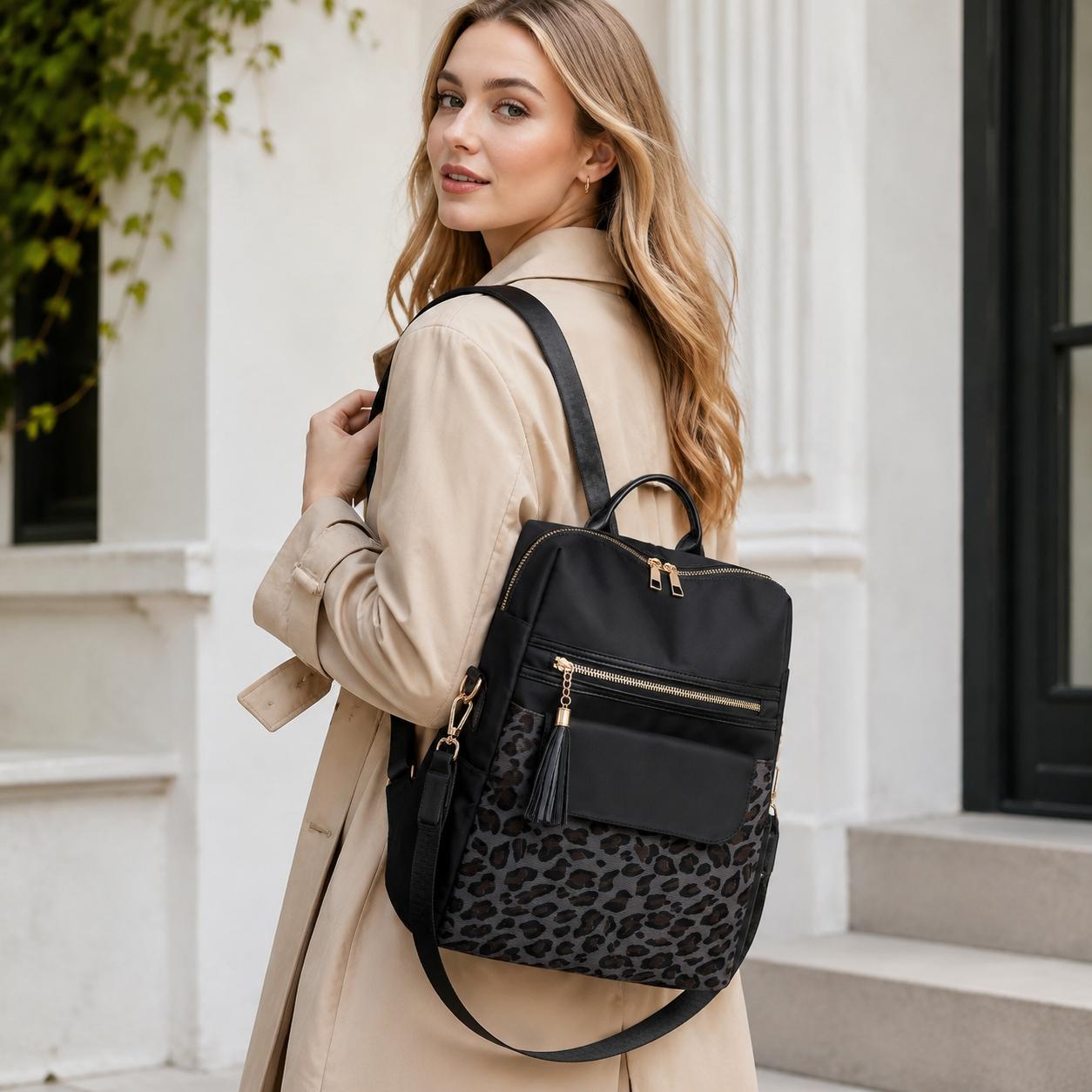 New Anti-Theft Oxford Cloth  For Women, Versatile Convertible Daypack Wearable As  Or Single Shoulder Bag, Trendy  Appearance, Ideal For School Learning, Daily Commute, City Shopping And Short  Outdoor Trips tiktokshopbacktoschool
