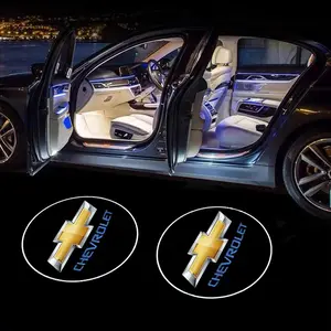 2Pcs Car Door Projector Lamps Car LED Welcome Light Car Accessories For Chevrolet Spark Silverado Trailblazer Captiva Lacetti