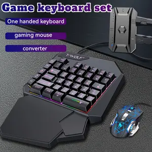 Ergonomic Rainbow RGB Gaming Keyboard and Mouse Set, 40 Keys Portable Mechanical Keypad, Lighted Mechanical Keyboard, Adjustable Buttons, USB Powered, Ideal for PC Games