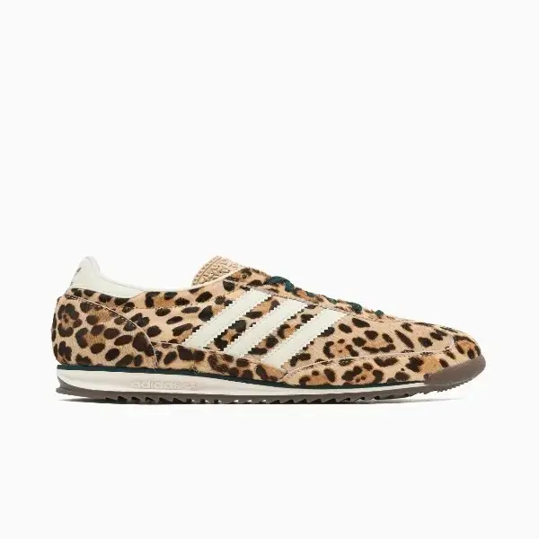 Adidas SL 72 OG Women's Sneakers in Cheetah Animal Print, Hair-on Cow Hide with Suede Overlays for All Seasons Wear, Cheetah Print, Low Top, Ankle, Fashion, Round Toe, Casual
