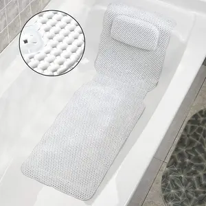 Bath pillow full body spa bath mattress cushion pillow soft quilted bathtub mat with breathable