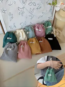 Mini Drawstring Makeup Bag, Portable Cosmetic Pouch, Makeup Organizer Pouches, Data Cable Storage, Travel Organizer, Lipstick Holder, Party Gift, Wedding Candy Bag, Handheld Cosmetic Pouch, Travel Cosmetic Bags