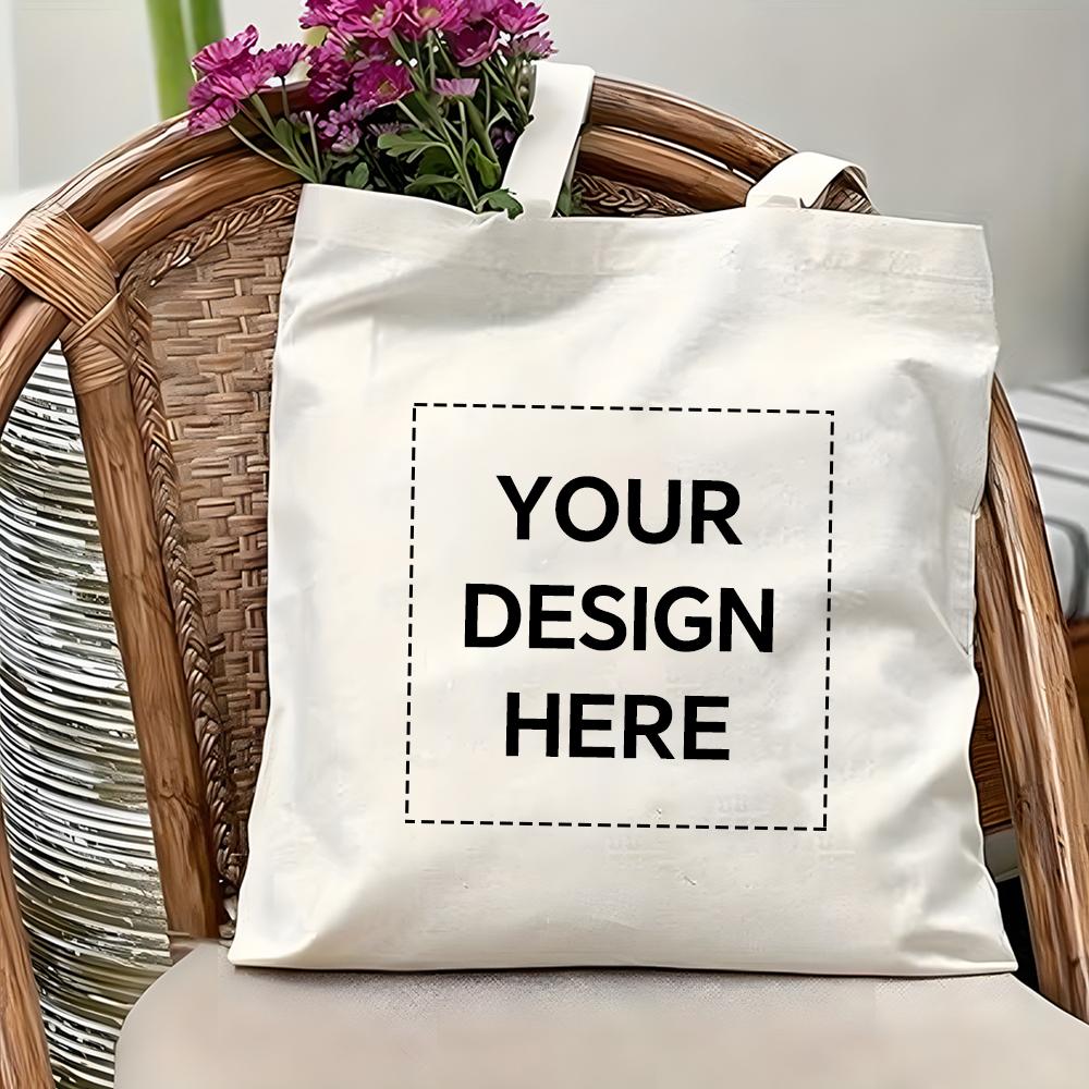 PODPersonalized custom canvas bag with customizable front and back, customizable photo/text/logo canvas tote bag for travel, going out, party.