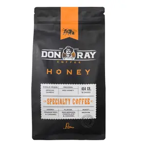 DON RAY Premium Colombian Coffee – Medium Roast Gourmet Coffee Pack – Single Origin Organic Coffee – High Altitude Colombian Ground Coffee – Premium Coffee Blend with Cherry and Caramel Aroma. (454 Gr, Red  Honey) Flavor Natural Beverage