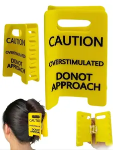 1pc warning sign decorative hair clip, creative hair clip, updo hair clip, fun and colorful hair accessory suitable for everyday wear, holiday gift.