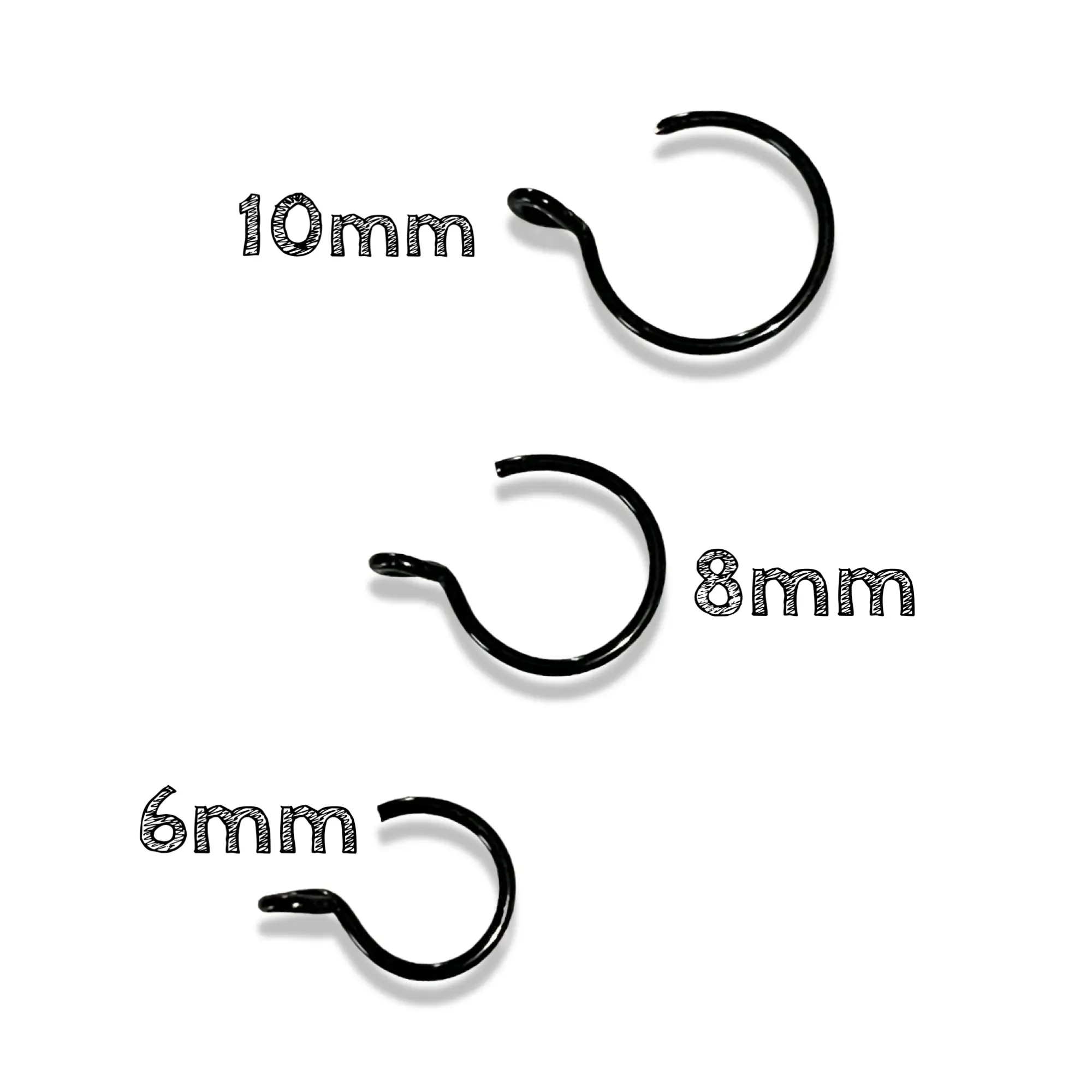 Handmade Faux Nose Ring Hoop in Copper Wire - Sizes 6mm, 8mm, 10mm