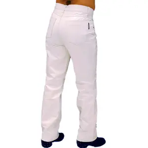 JAMIN LEATHER® White Leather Pants for Women LP710W Classic Five Pocket Design Fitted Minimalist Womenswear Bottoms