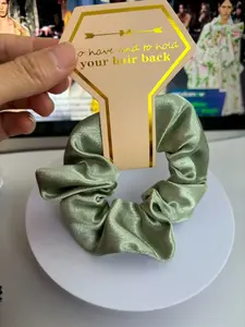 Women Satin Scrunchie Hair Tie,  Hair Tie Green Color High Elasticity Elegant Design, Tie Up Back, Perfect for All Occasions & Business Casual Wear Girl Friend  Daughter Children Christmas New Year Gift