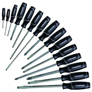 15-Piece Magnetic Screwdrivers Set, 7 Phillips and 8 Slotted Tips Professional Cushion Grip Screwdriver Set