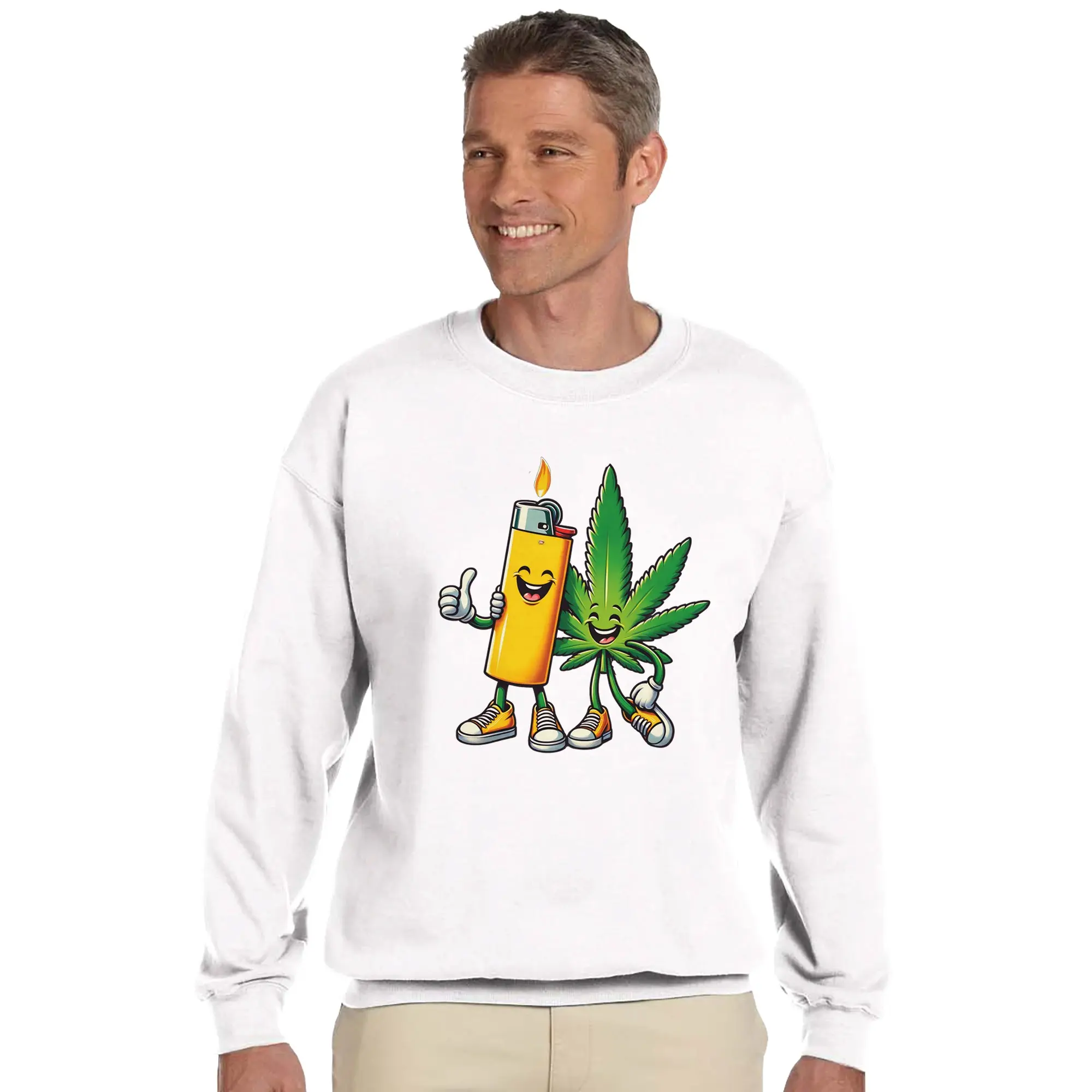 Funny Weed Sweatshirt - Unisex Marijuana Crewneck | Classic Gildan® 18000 Design