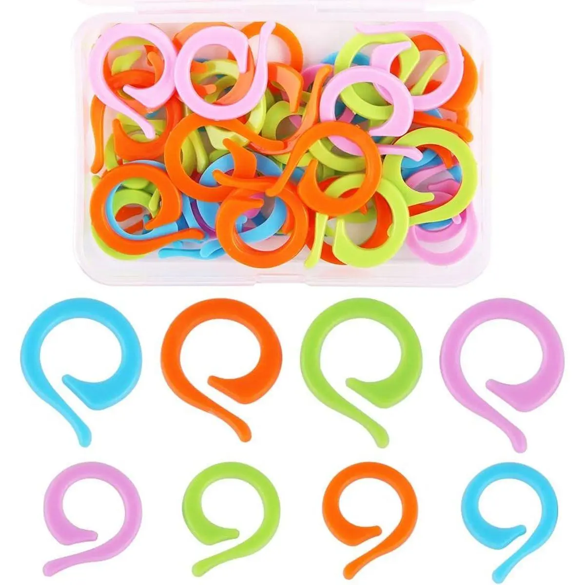 50PCS Stitch Markers for Crocheting, Crochet Stitch Markers Ring for Knitting and Crocheting, Small and Large Locking