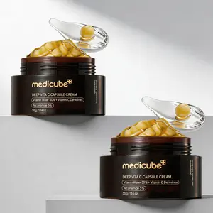 Medicube Deep Vita C Capsule Cream 55g, Multi-Benefit Brightening Moisturizer with 5% Niacinamide & Vitamin C, Hydration, Dark Spot & Tone Correction