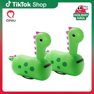 Christmas Gifts QPAU 2 Packs Bouncy Dinosaur Toys for 2 Years+, Toddler Play Fun Toy Inflatable Jumping Bouncy Horse Animal Hopper, Outdoor & Indoor Ride On Hopping Bouncer for Ages 2 3 4 5 Kids Boys Girls