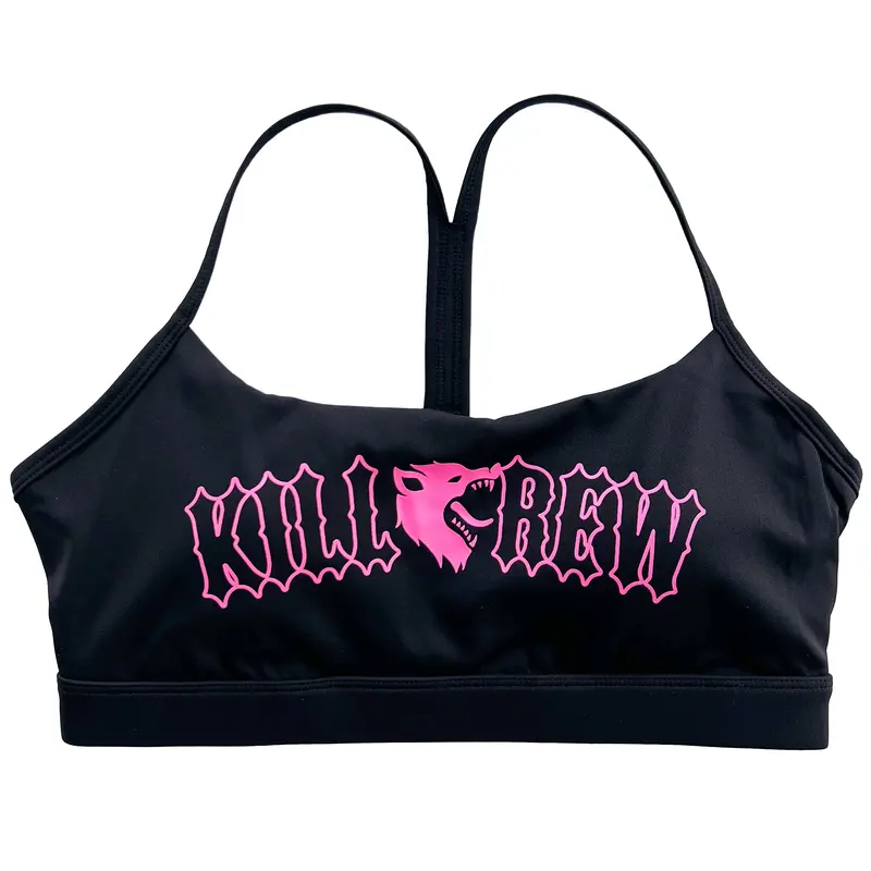 Kill Crew Sports Bra Medium Support Y-Back - Polyester-Spandex Ultra-Soft Activewear, True-to-Size, Removable Cups for Yoga & Gym, Women’s Workout Bra, Sizes XS-3XL, Body Love Comfort