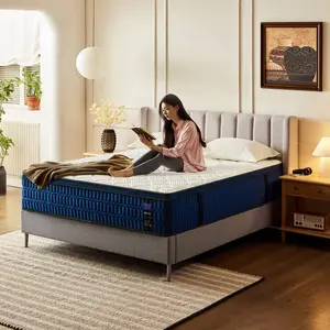 14" Hybrid Mattress in a Box – Natural Latex & Memory Foam, Zoned Pocket Springs, Edge Support for Pressure Relief, Medium Feel