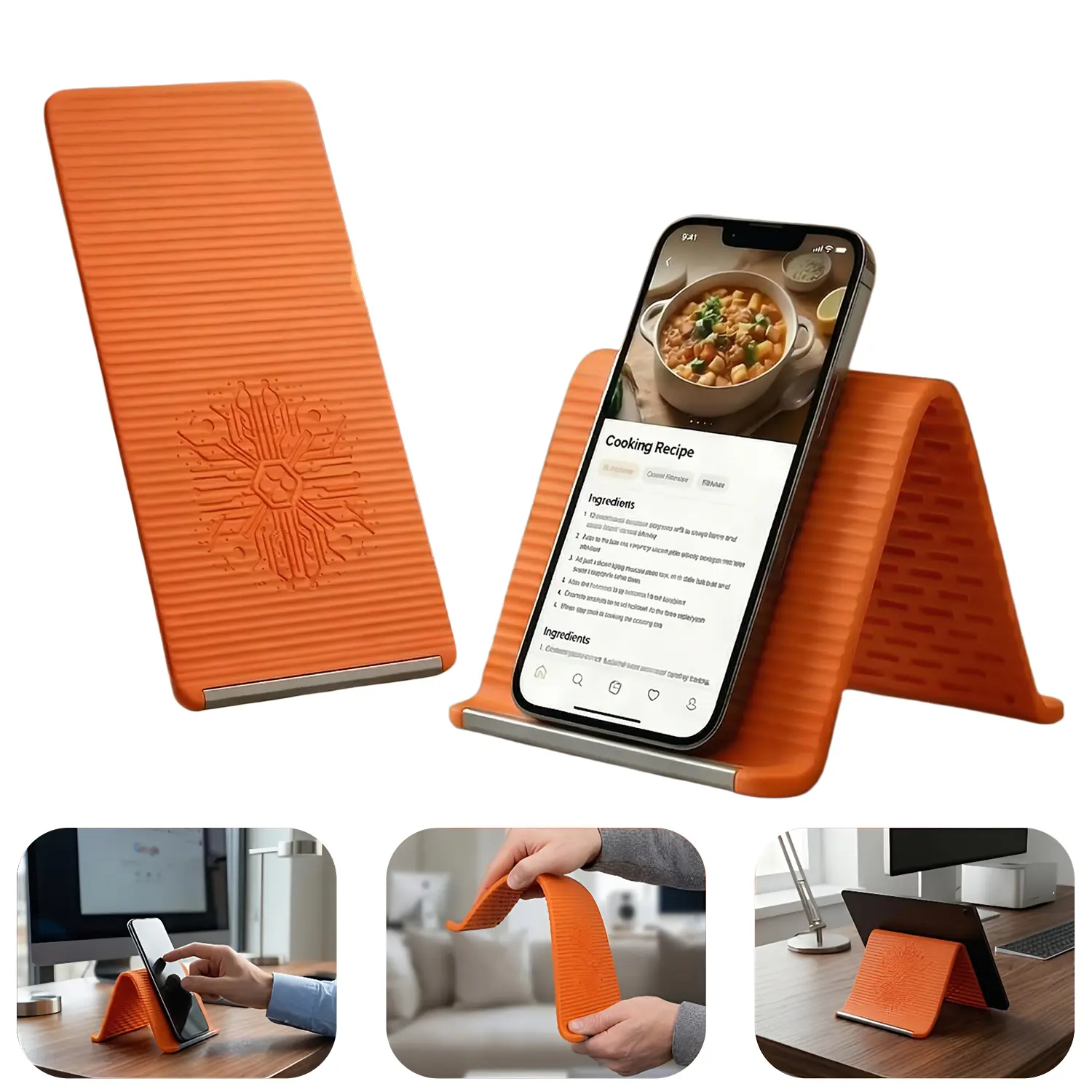Flexible Shape Phone Stand, Bendable & Adjustable Mobile Holder for Desk, Bed & Travel, Hands-Free Viewing, Strong Grip Non-Slip Base, Perfect for Watching Videos, Live Streaming & Gaming for iPhone iPad Android Phone
