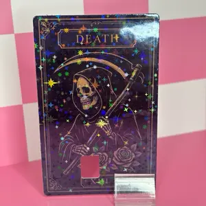 Death Tarot Card Debit/Credit Card Skin with Colorful Star Design and Grim Reaper Illustration