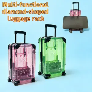 Rhombic multi-functional Mini Suitcase box, storage rack, decorative item，Mobile phone stand， Travel Home Organizer, for Gifts, Lashes，Candy Makeup Jewelry Girl Birthday Cruise Trip Wedding Bachelorette Party Favor