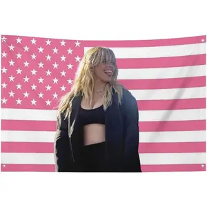 Tapestry America Funny Renee Pink Flag Wall Hanging Poster Holiday Gift Wall Rapp Decor Bedroom Living Room Dorm Concert 35x61 in