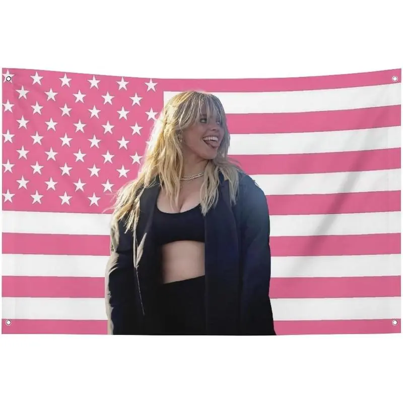 Tapestry America Funny Renee Pink Flag Wall Hanging Poster Holiday Gift Wall Rapp Decor Bedroom Living Room Dorm Concert 35x61 in