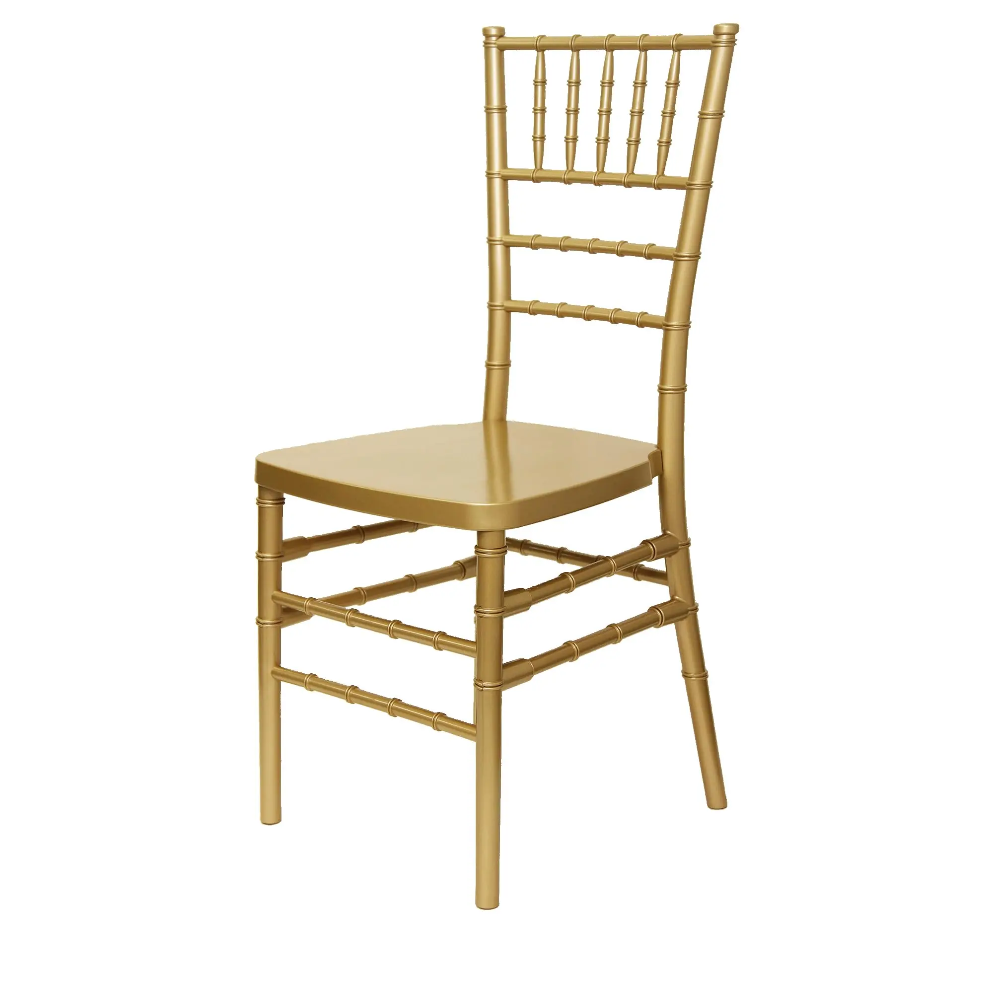 FOH Set of 4 Gold PP Chiavari Chairs, Modern Dining Chair, Accent Event Chairs for Wedding Party Event Banquet Reception (Champagne Gold)