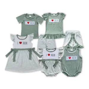 Toddler i love Mom embroidery Kids Clothes