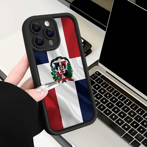 Dominican Republic Flag Pattern Phone Case, Anti-drop Cellphone Protective Case, Total Protective Shockproof Mobile Phone Cover for iPhone Protector Casing, TPU Smartphone Casing