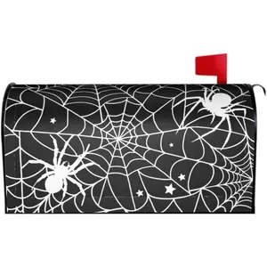 Halloween Mailbox Cover  Large  Spiders Spiderweb Mailbox Wraps  Letter Box Cover for Garden Yard  Decor 25.5" x 21"