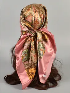 FREDDIE 1pc Women's Multicolor And Pattern Woven Printed Scarf Shawl - Satin Sleep Cap - Ultra-Soft Microfiber Hair Drying Towel