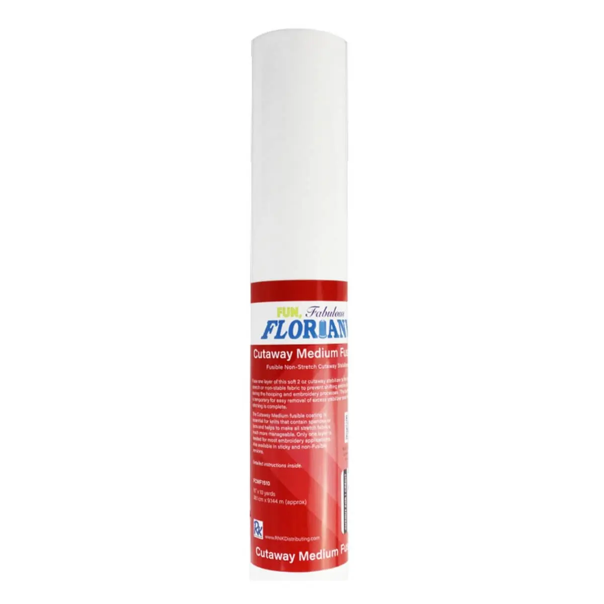 Floriani Medium Fusible Cutaway Embroidery Stabiliser with Adhesive Backing, 20"x10yd Fusible Fabric - Reduces Shifting, Boosts Better Stitch Control, Ensures Cleaner Hooping, Ideal for Wearable Projects, Monograms