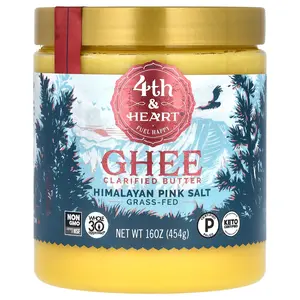 4th & Heart Ghee Clarified Butter, Himalayan Pink Salt, 16 oz ( 454 g)