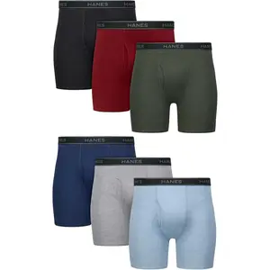 Stay cool, dry, and comfortable all day with Hanes Men’s Boxer Briefs. This breathable, moisture‑wicking pack delivers no ride‑up support for the man who’s always on the move. Everyday comfort meets dependable performance. #MensUnderwear #Comfort #Style