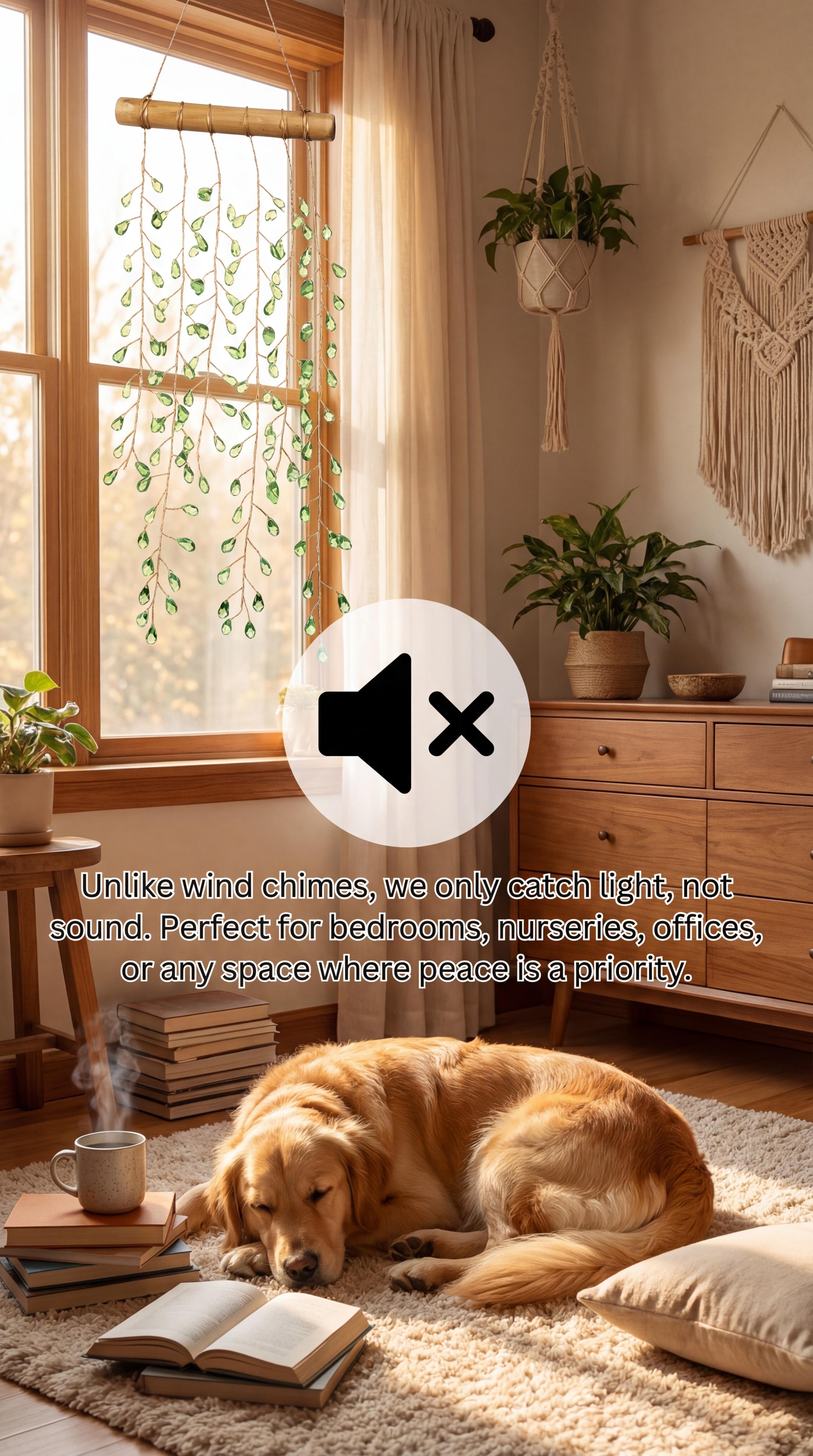 Green/crystal plant suncatcher – Handmade Bohemian Window Decor with Real Wood & Crystal Glass Beads, Rainbow Light Catcher for Home, Garden, suncatcher plant hanger， raised garden beds Gift Idea weeping willow tree Faux Ivy wall planter french doors