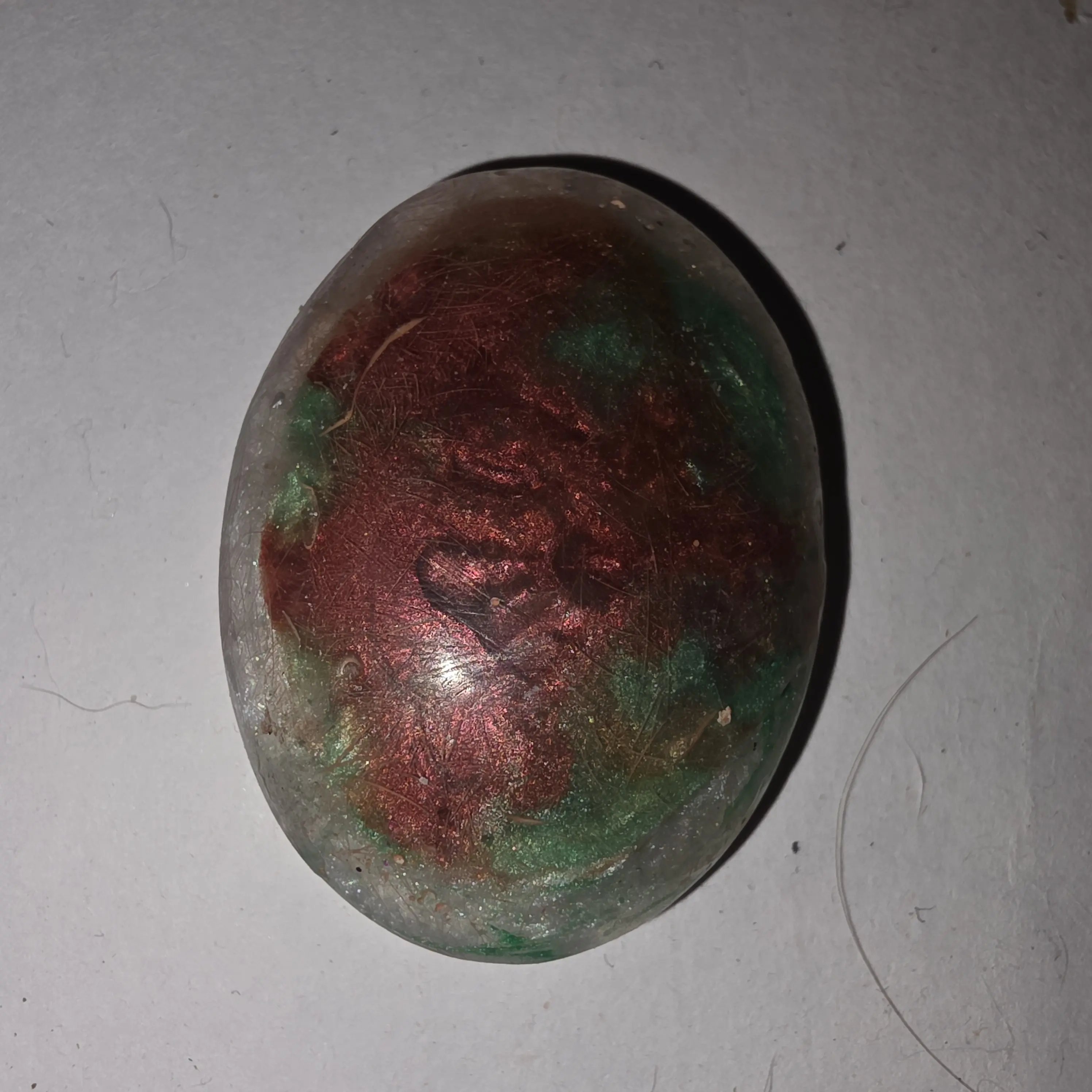 Handcrafted Oval Resin Cabochon - Bloodstone Replica