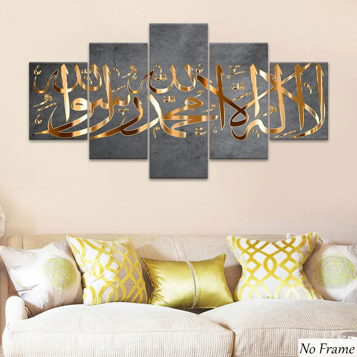 5-Pack Unframed Canvas Posters, Arabic Calligraphy Art, Modern Home Decor, Waterproof, Ideal for Living Room, Bedroom, Office, Wall Art Decor, Home Decor Products