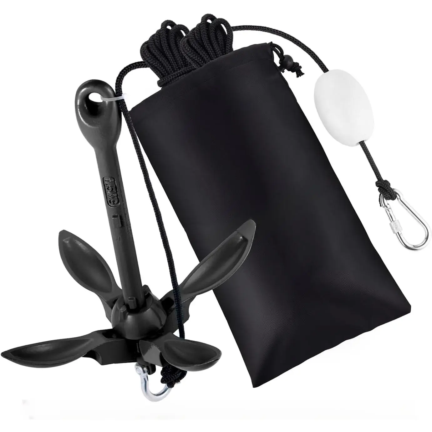 Kayak Anchor Kit, 1.5/3.5 lb Compact Folding Grapnel Anchor for Kayaks, Canoes, SUPs, Jet Skis, Small Boats - Lightweight Portable Marine Boat Anchor with Rust-Resistant Design butterfly design flip  kat  portable  kayak