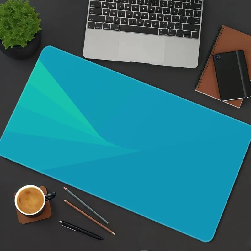 Abstract Gradient Teal Blue Mouse Pad Artistic Style Large Gaming Mouse Pad Teal Blue Mousepad HD Print NonSlip Rubber Base Big Size XXL Extended Keyboard Pad Office Desk Accessories