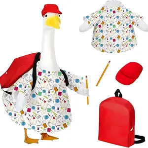 4-Piece Outdoor Goose Costume Set for Back-To-School Season & Year-Round Use, Durable Lawn Garden Decor Ornaments, Easy Installation
